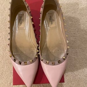 Valentino studded pink flats